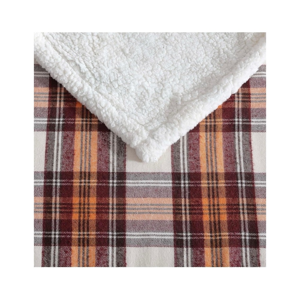 Eddie Bauer Home Plaid Sherpa Fleece Throw Blanket Cozy Warm Home Decor - Picture 9 of 9